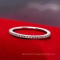 Hochzeit Engagement Diamant Zirkon S925 Silber Eternity Ring